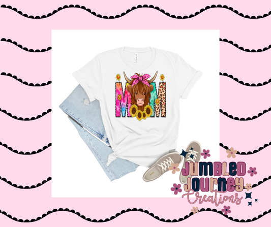 Highland Cow MOM Tee